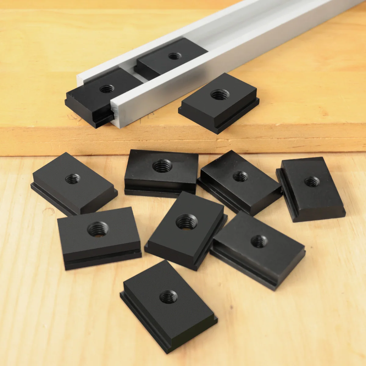 10PCS T-Slider Aluminum Alloy T Slot Nut for T-Slot Miter Track Slider Sliding Nut for Woodworking Tool Jigs Screw Slot Fastener