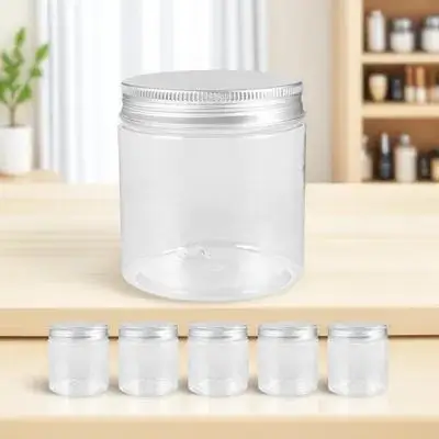 

6pcs 250Ml Mini Plastic Jars Food Storage Container For Tea Coffee Candy Honey Kitchen Organization Sealed Plastic Canister