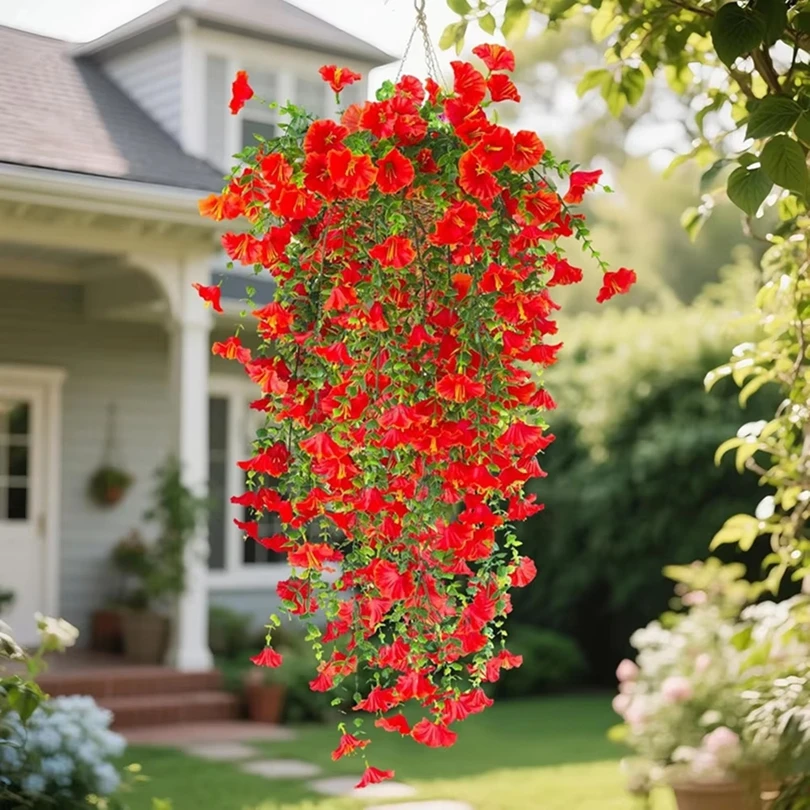 2/6 قطعة الزهور الاصطناعية الكرمة الصباح المجد الزفاف المنزل غرفة الجدول مهرجان ديكورا هالوين في الهواء الطلق حديقة قوس الجدار لتقوم بها بنفسك هدية #2