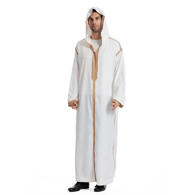 Eid muçulmano masculino jubba thobe vestido longo com capuz ramadan longo robe saudita musulman wear abaya caftan dubai vestidos árabes 2025