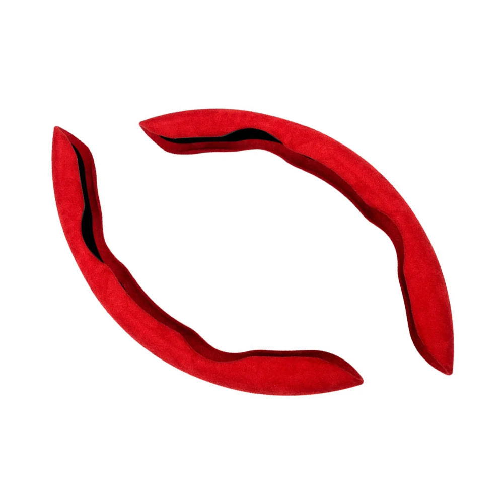 2 Pcs Steering Wheel Cover 37-38cm Convenient For Most 38cm Standard Wheels Red Soft Sweat-absorbent High Quality