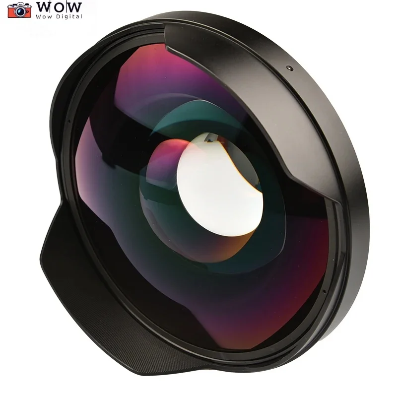 VLOGMAGIC 52MM / 58MM / 62MM /67MM / 72MM 0.3X Ultra Fisheye Wide Lens Adapter with Hood Only for Video Cameras Camcorders