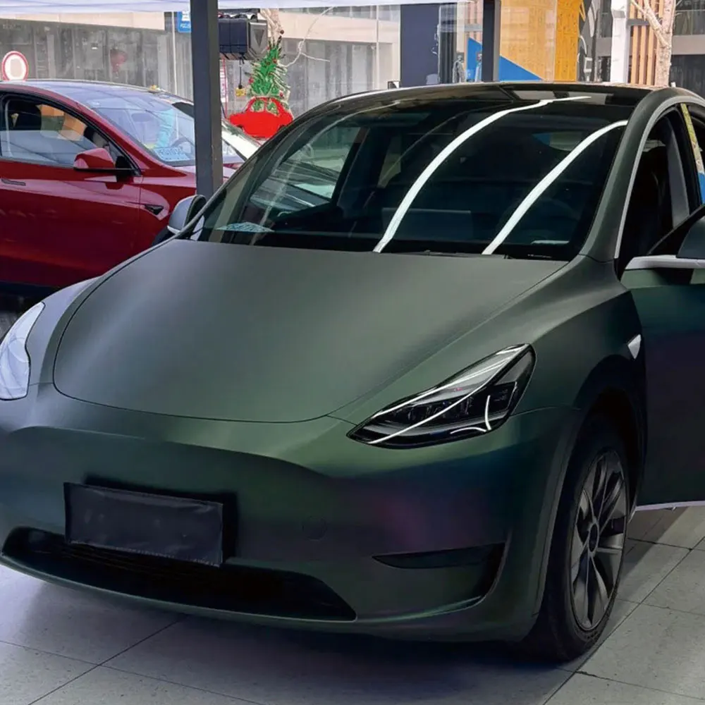 

Matte Emerald Green Car Sticker Bubble Free Wrap Vinyl Film PET Auto Body Self Adhesive Sticker Car Accessories Decoration