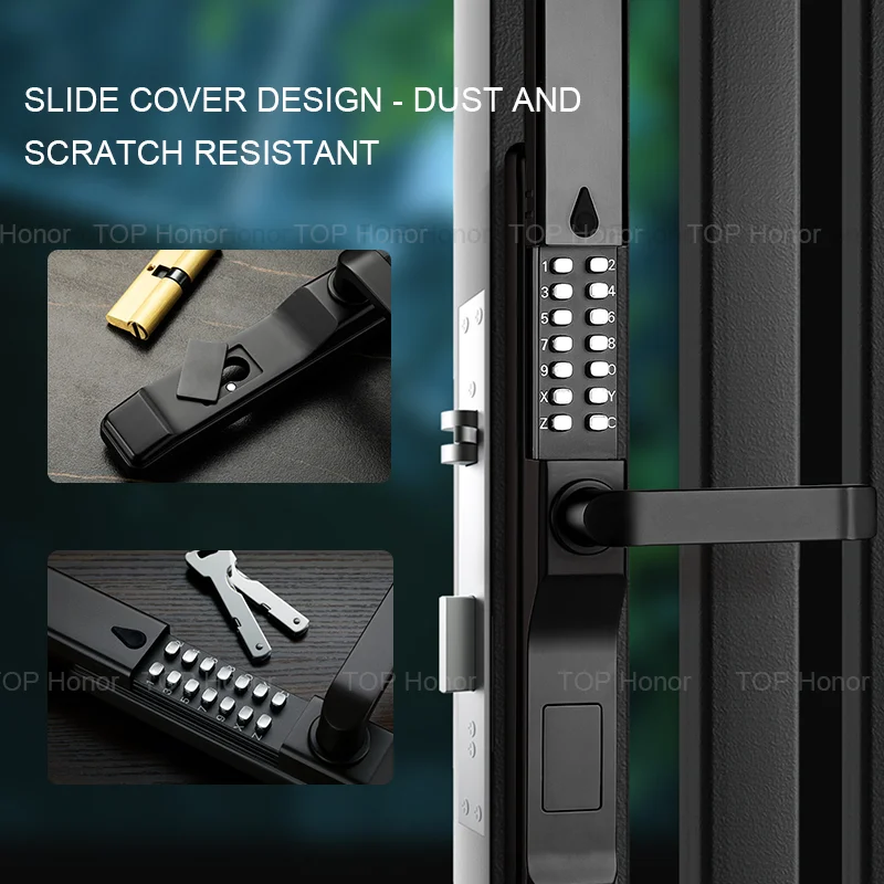 price mechanical digital code door lock locks double key pad street gate simplex aluminum sliding smart slide