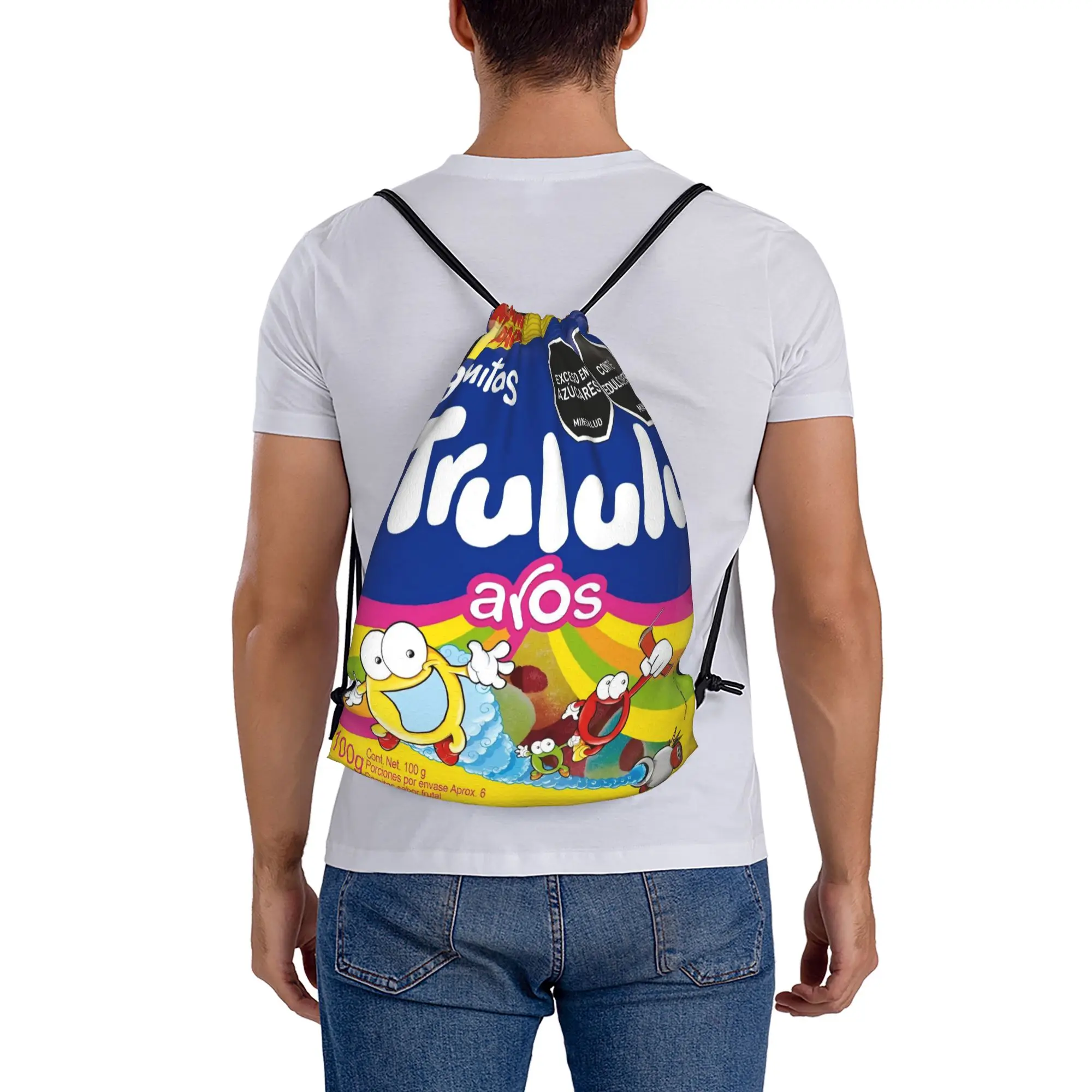 Trululu 8  Drawstring Bags Hiking Unisex Storage Organize Bundle Pocket Rope Bag