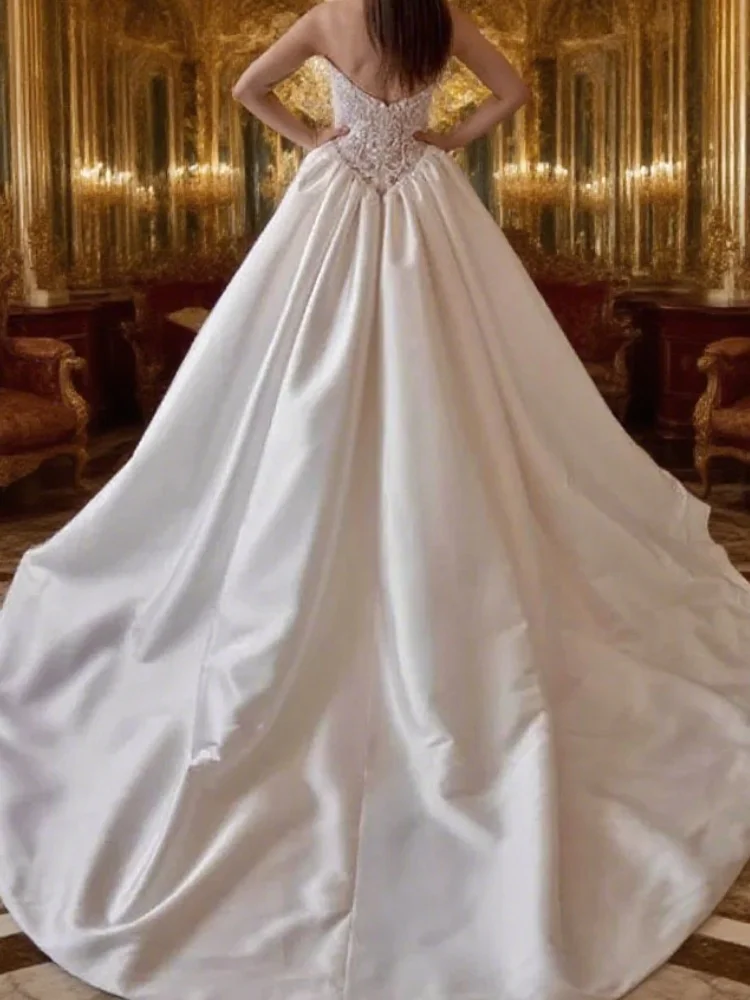 فساتين زفاف مثيرة بدون أكمام على شكل حرف a بطول التطهير والخطوبة والولائم فساتين زفاف أنيقة للنساء حسب الطلب