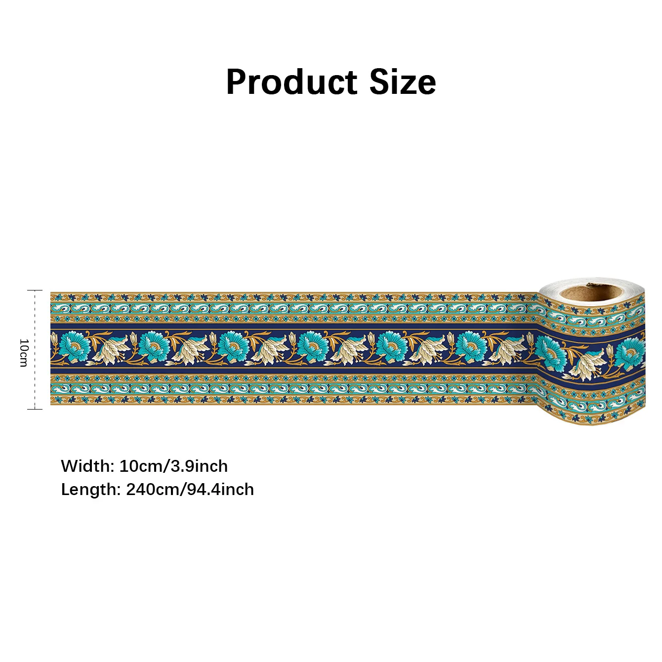 10x240cm Peel & Stick Wall Baseboard - Instant PVC Waterproof Covering for Rental Homes, DIY Bathroom Kitchen Makeover