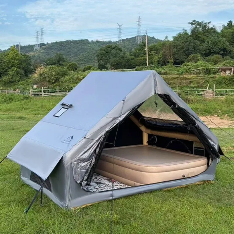2-6 Person Air Tent UPF50 Sun Protection Outdoor Camping Inflatable Tent Family Large Space Rainproof Camping Glamping Tents