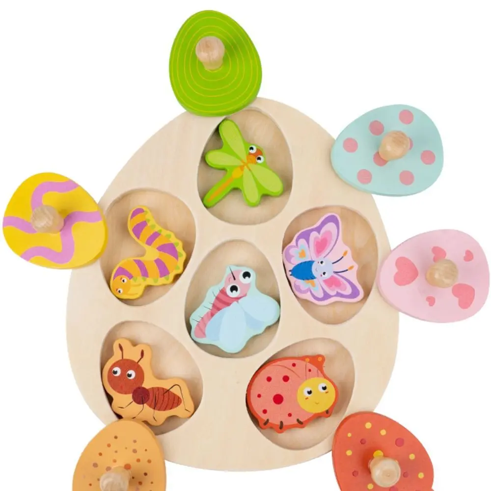

Wooden Peg Wood Dinosaur Jigsaw Early Learning Educational Animal Domino Puzzle Toy Multi-layer Montessori Toddler Puzzles