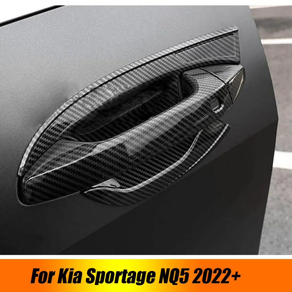 

ABS углеродное волокно украшение для Kia Sportage NQ5 2022 2023 Sportage Hybrid X GT Line HEV Автомобильная дверная ручка Чаша крышка аксессуары