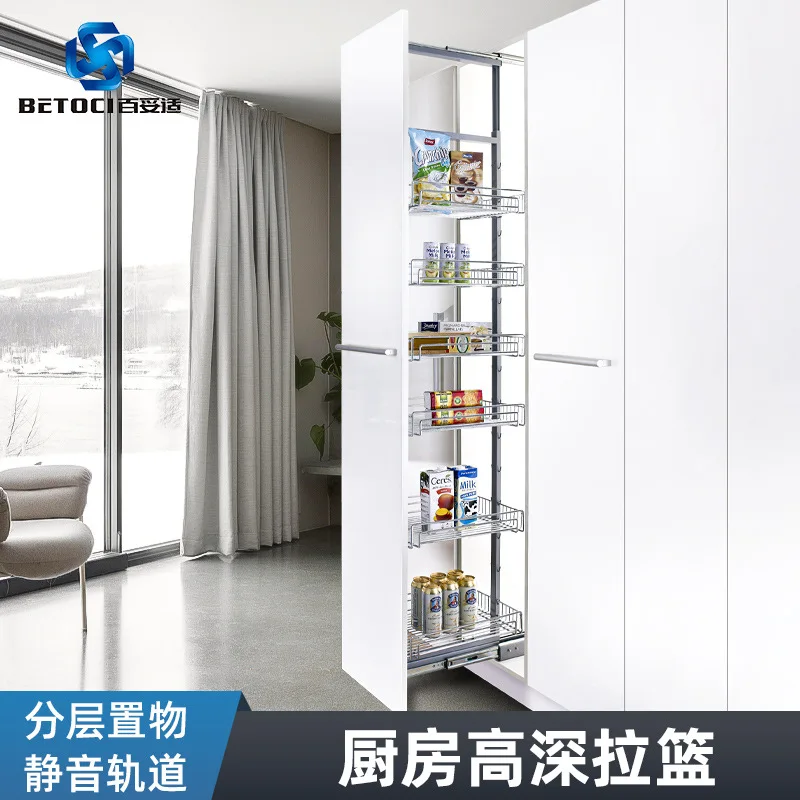 

Выдвижная корзина для кухонного шкафа от производителя, многоуровневая полка для шкафа с доводчиком, выдвижная корзина для шкафа