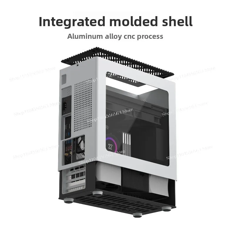 

Прозрачный боковой корпус ITX MATX Z18, цельный корпус для компьютера с водяным охлаждением из алюминиевого сплава