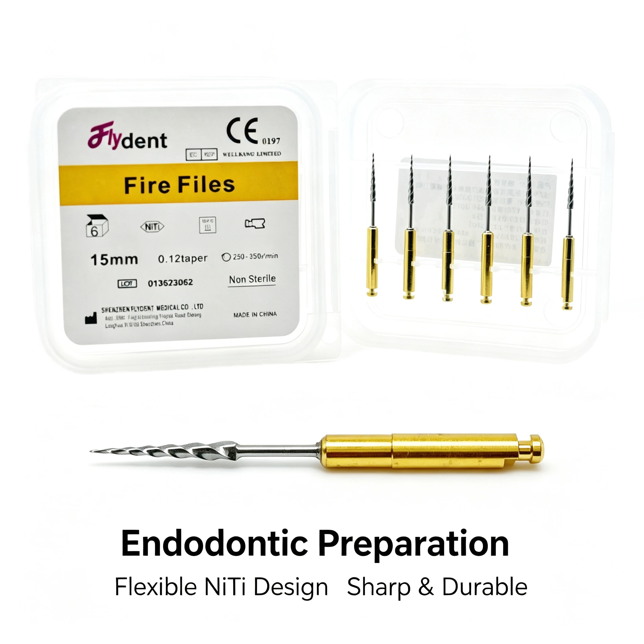 Zahnaufhellungs-Dentalinstrument Endo Flare Endodontische Rotierende Feilen Dental Endo Motor Feilen Instrument 15mm für Zahnmedizin