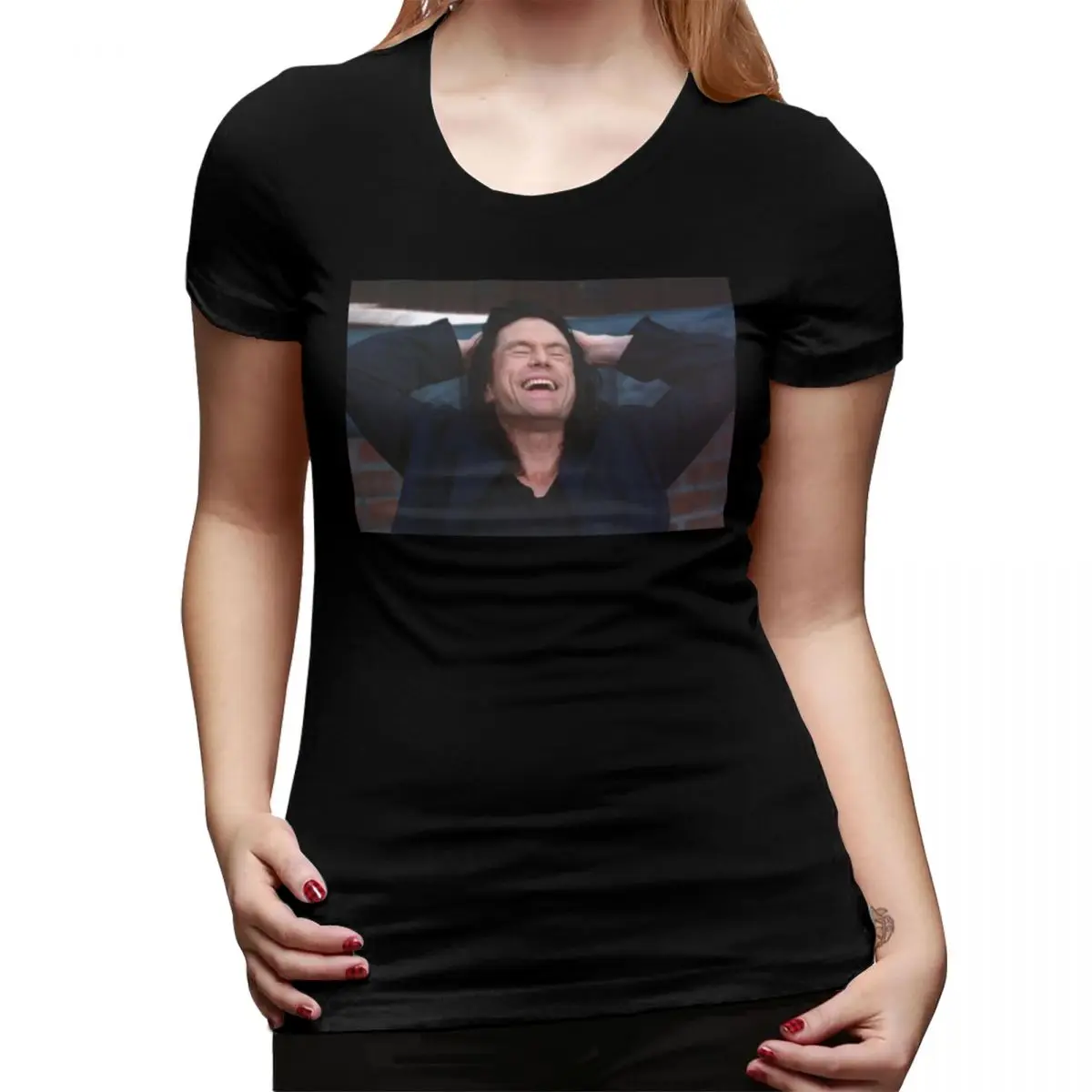 Camiseta Tommy Wiseau para mujer, ropa de calle con cuello redondo, camisetas para mujer, ropa corta de verano, Tops