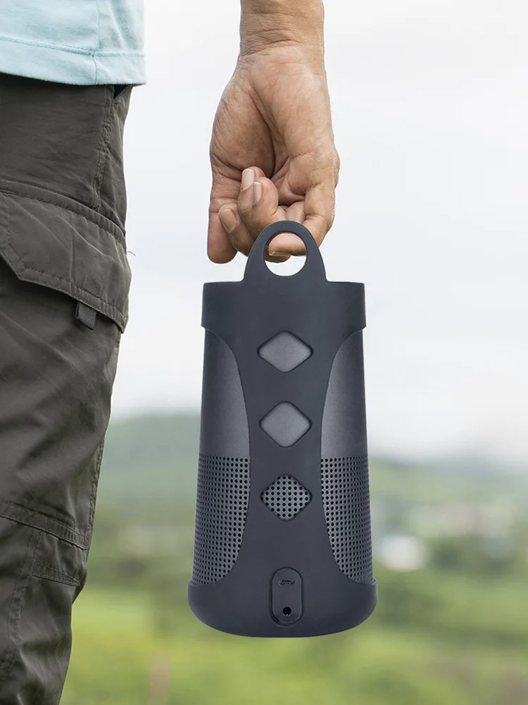 حقيبة حمل مكبر الصوت المحمولة حافظة واقية مضادة للانزلاق مضادة للصدمات مع حلقة تسلق لـ Bose SoundLink Revolve/Revolve+ I II