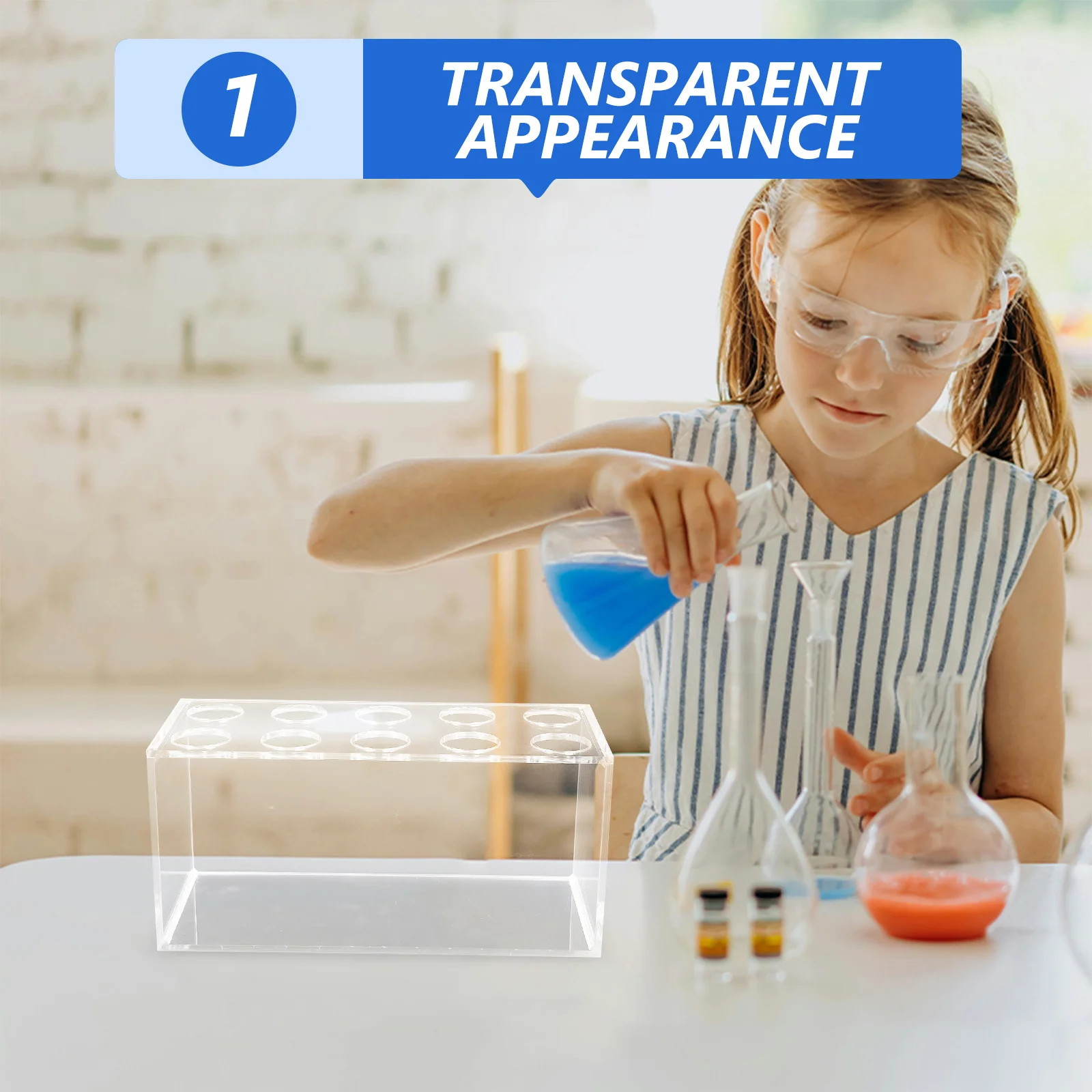 Laboratory Bottle Rack Acrylic Inverted Test Tube Holder For 50Ml Volumetric Flasks Compact Durable Science Tool Lab