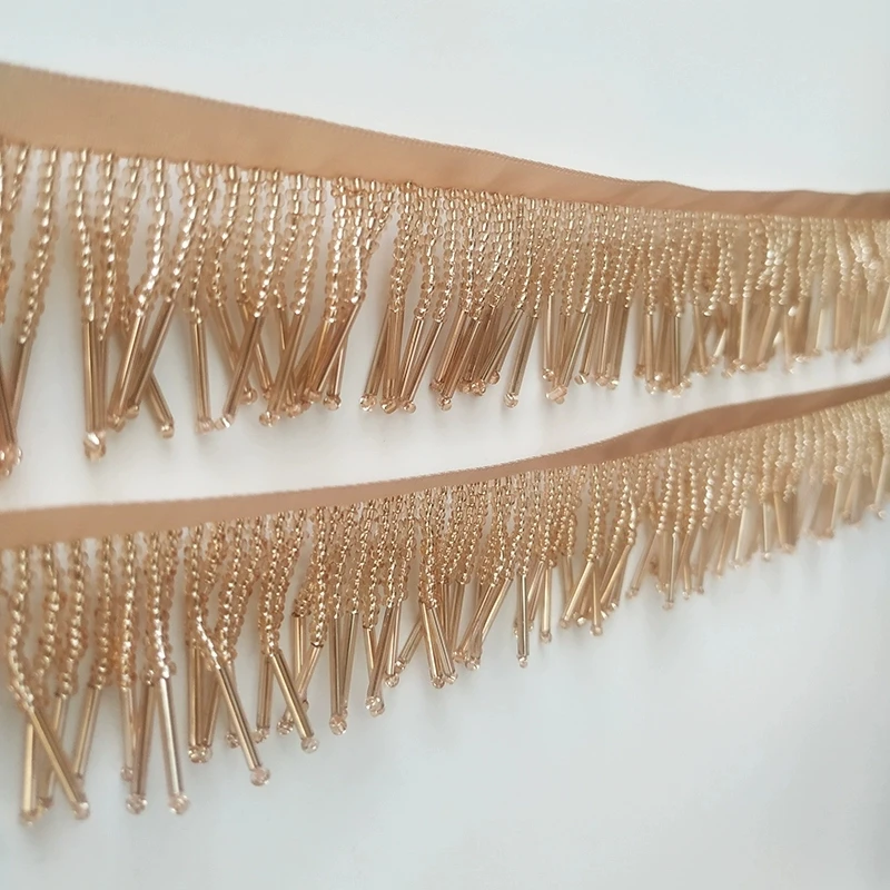 Very Thick 3.5-4cm Wide Beaded Fringe, 14 Different Colors, Custom Colors, Dress Lampshade Bead Fringe