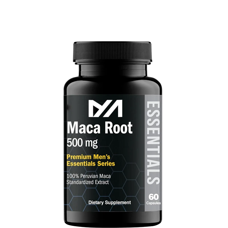 Essentials Maca Root Powder Capsules -100% Peruvian Maca Extract -60 capsules