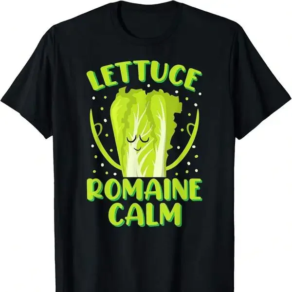 Lettuce Romaine Calm Mindfulness Vegan Yoga Lover Yogi Joke T-Shirt Camisetas