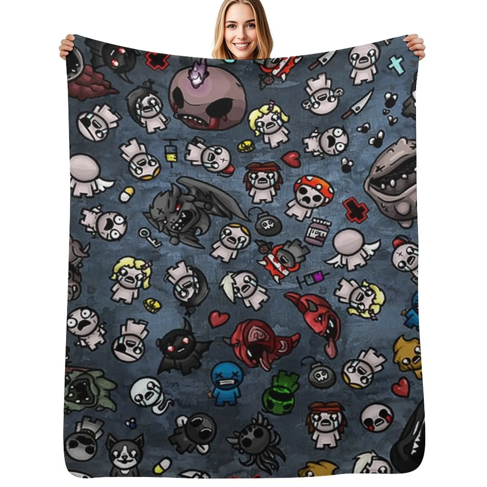 

Binding of Isaac Throw Blanket Soft Plush Plaid Plaid on the sofa Flannels valentine gift ideas Blankets