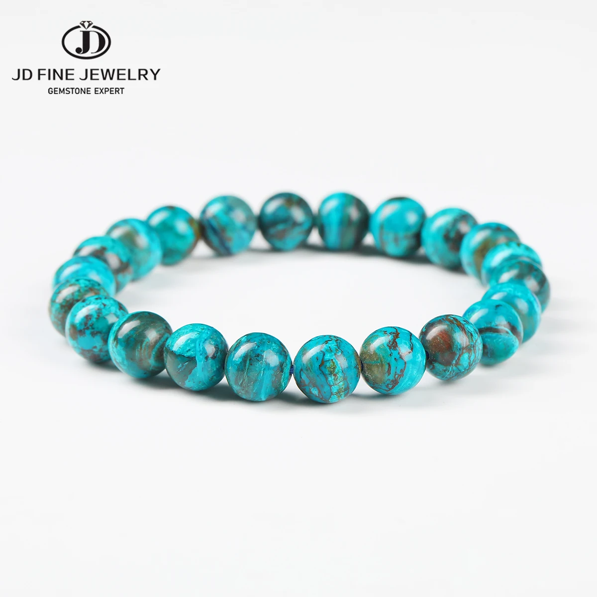 

JD Natural Phoenix Stone Bracelet Healing Crystal Jewelry with Energy Protection Fashion Minimalist Chrysocolla Bead Strand Gift