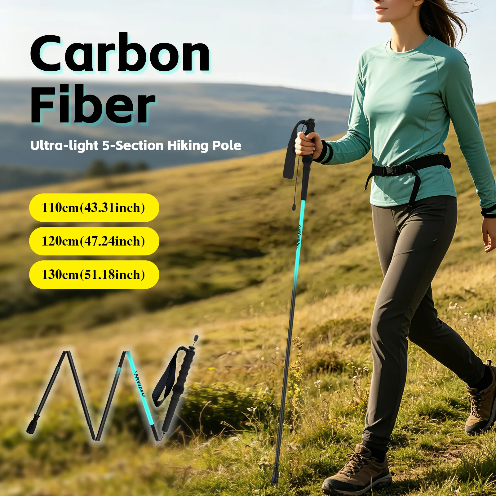 Bastón de Trekking de Fibra de - Trekking Pole Carbon reseña y precio