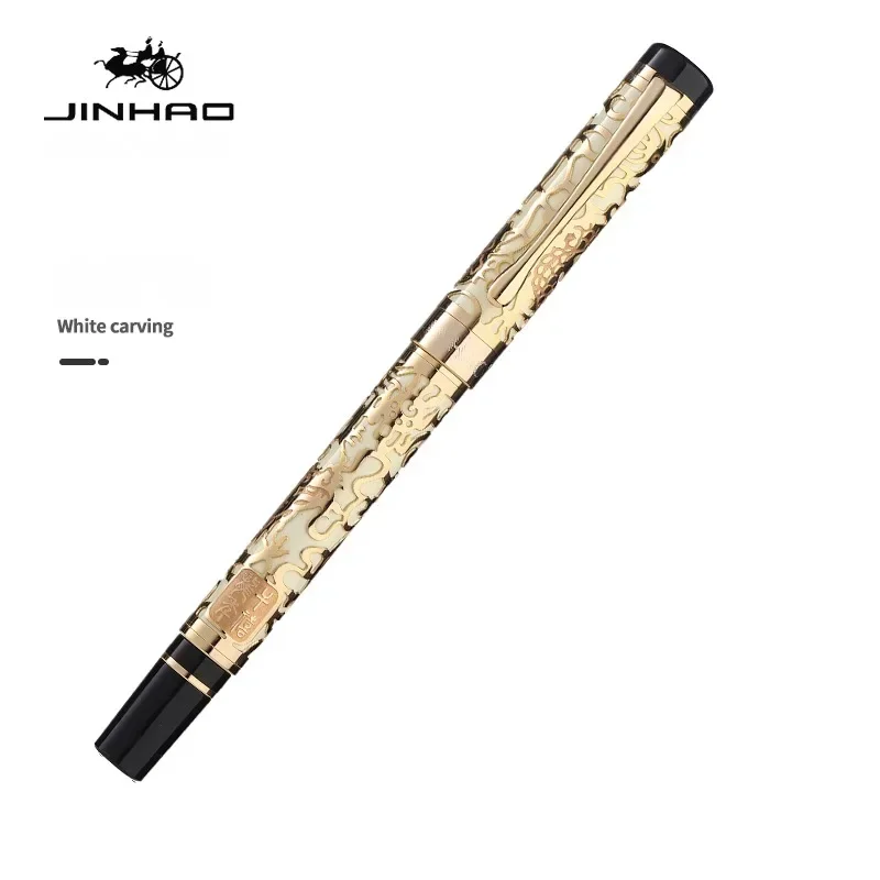 Imagem -05 - Jinhao 5000 Luxo Metal Caneta Fonte Negócios Bonito Dragão Textura Escultura Papelaria pk 9019 Material Escolar de Escritório