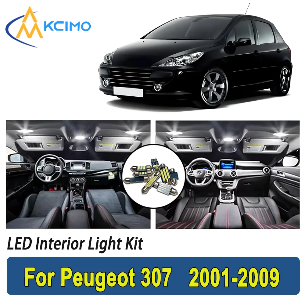 

New Light Bulb For Peugeot 307 (2001-2009) Premium Bright LED Interior Dome Map Trunk Light Kit Car Led Lamps Canbus Car LED