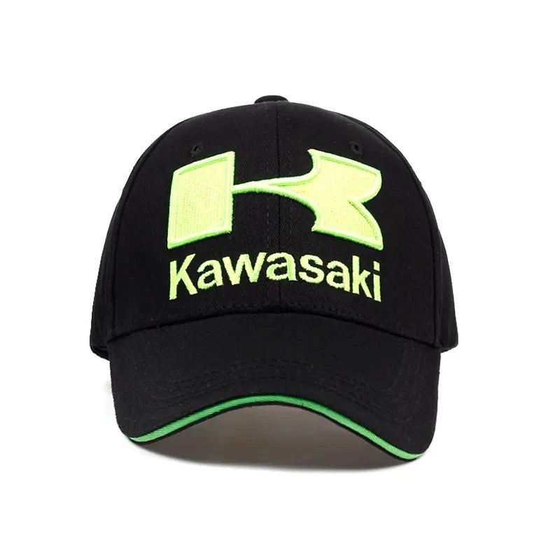 Kawasaki Baseballkappe für Herren, Offroad-Motorradfahrer, Motorrad-Parkour, Stickerei, Racing, Entenschnabel-Baseballkappe, verstellbar