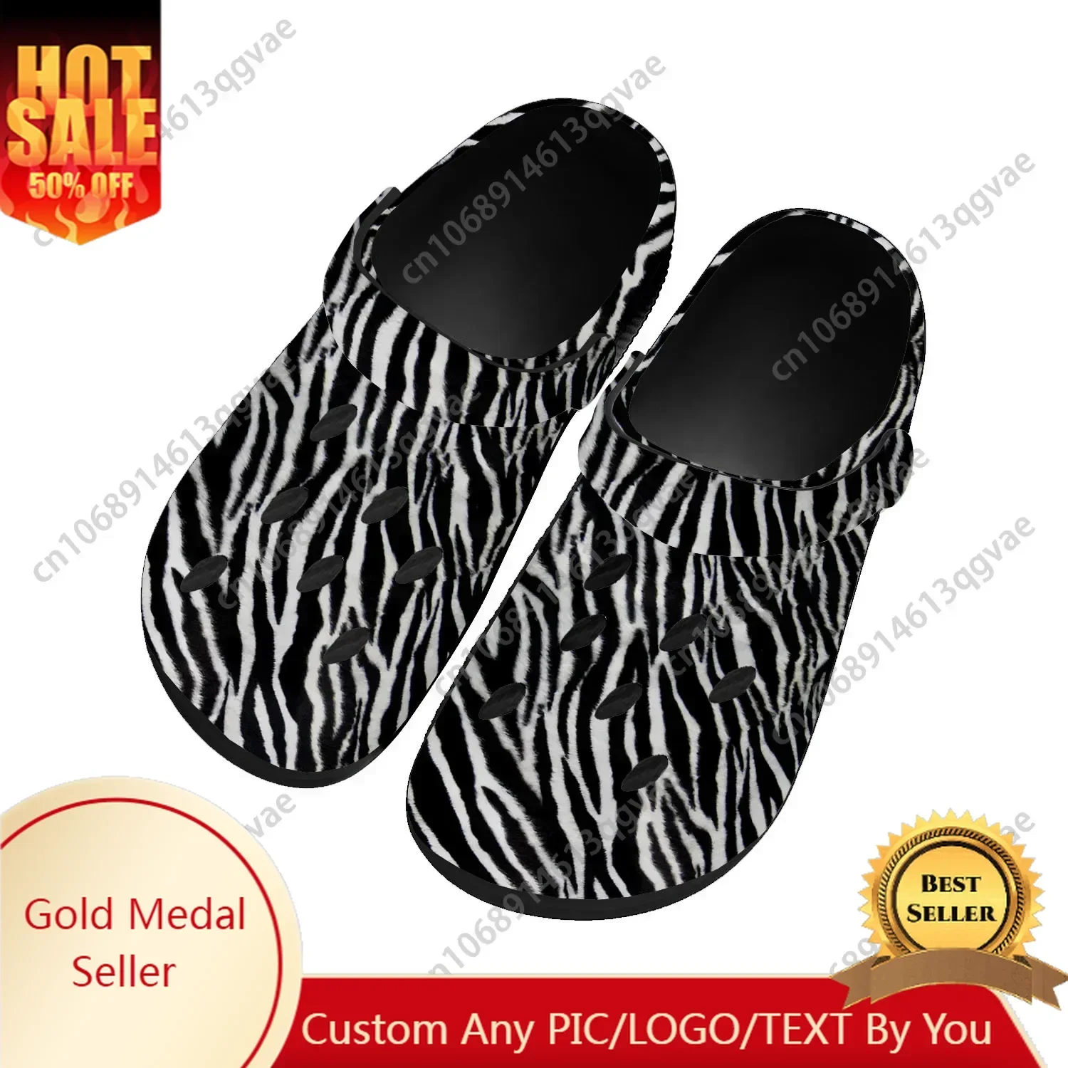 

Zebra Print 3D Fashion Pop Home Clogs Custom Water Shoes Mens Womens Teenager Tide Printed Shoe Breathable Beach Hole Slippers