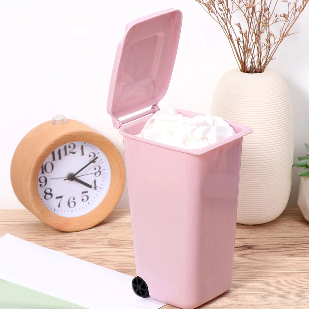 

2Pcs Small Desktop Trash Bin Pen Holder Compact Mini Trash Can for Kitchen Office Bedroom Car Desk Organizer Mini Garbage Cans