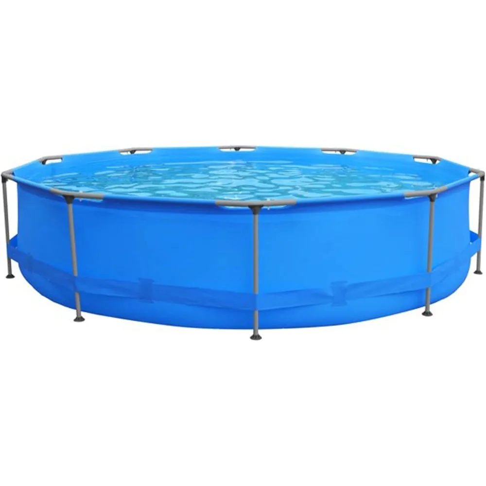 Round Metal Framed above Ground Outdoor Backyard Swimming Pool， with Simple Quick Connection Filter Pump