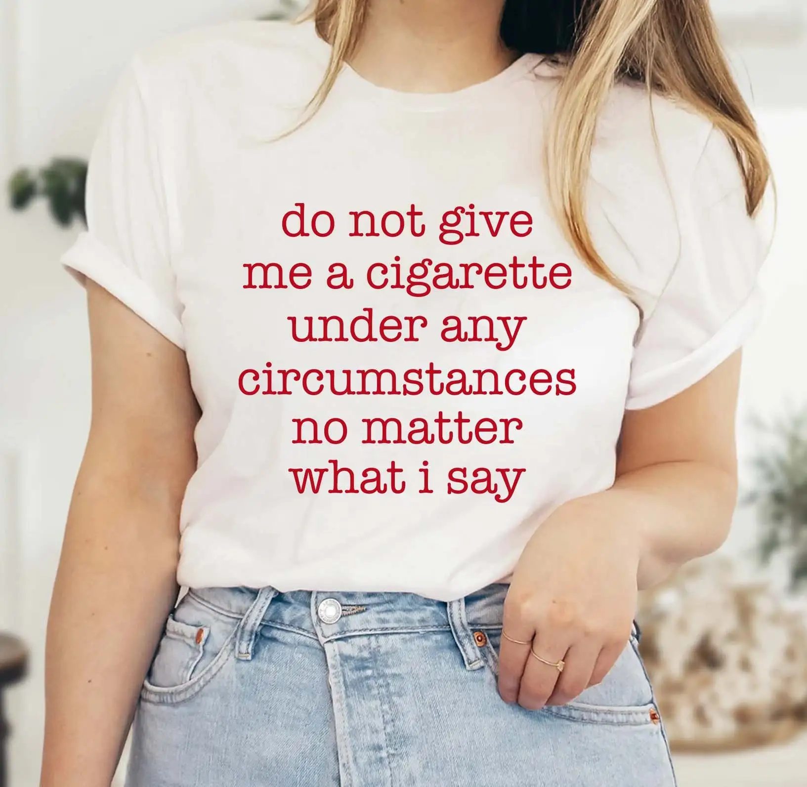 Do Not Give Me A Cigarette Women Grpahic T Shirts Cotton Y2k Ins Fashion Short Sleeve O Neck Tshirt Female Top Dropshipping