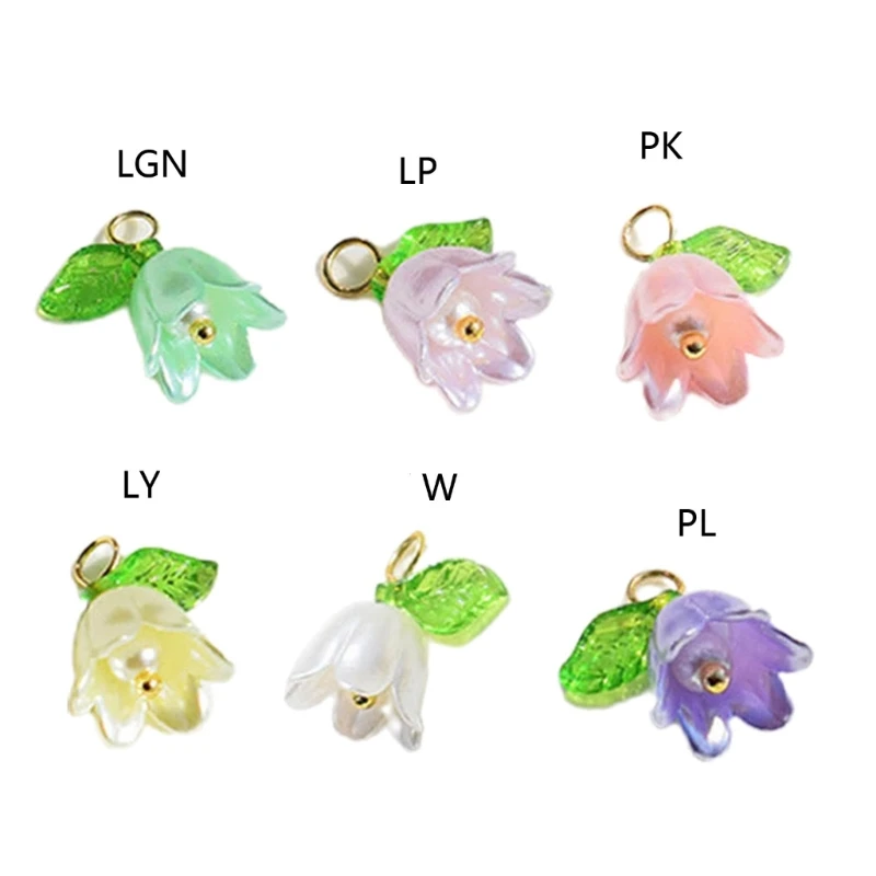 10pcs Pearls Orchids Pendant Stereoscopic Leaf Flower Charm for DIY Necklace Bracelet Earrings Jewelry Accessories