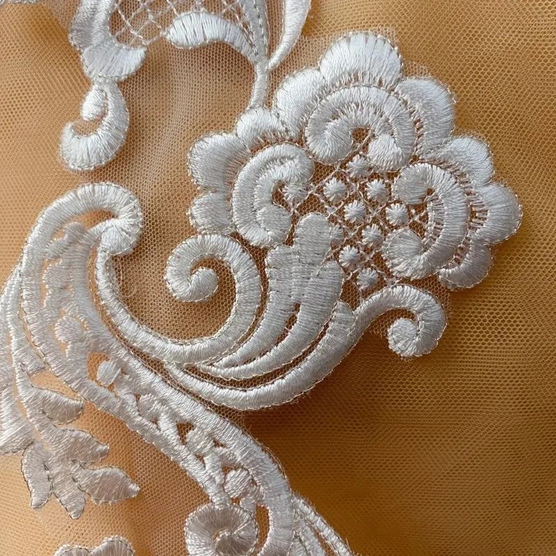 1-2 قطعة، خيط قطني أبيض عالي الجودة وخيط فضي، إكسسوارات طرحة زفاف مصنوعة يدويًا، إكسسوارات الملابس #4