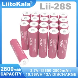 1-6PCS LiitoKala  Lii-28S With Tip 18650 3.7V 2800mAh 13A Power Rechargeable Lithium Battery for  Electric Tools LED Flashlight