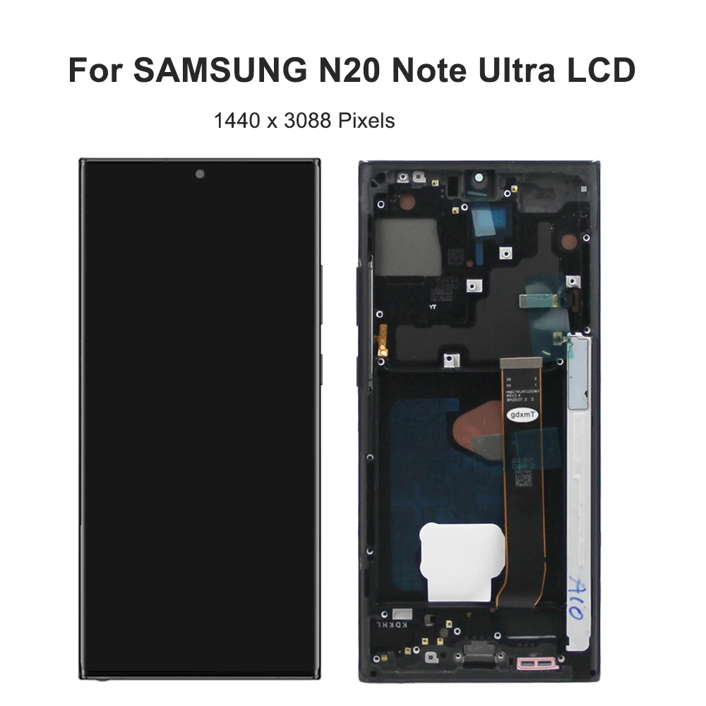 AMOLED Screen Note 20 Ultra For Samsung Note20U N985 N985F Lcd Display Digital Touch Screen Assembly with Frame Replacement - view 2