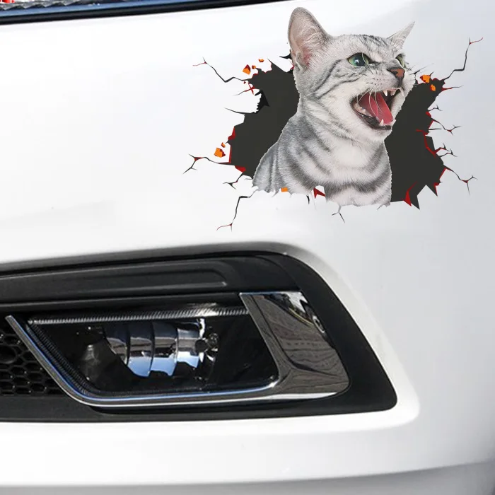 Fun vinyl stickers waterproof car decoration 3D simulation cute cat peeping creative accessory stickers