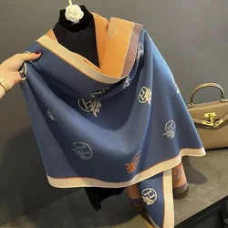 Luxury Autumn winter 2024 New Imitation Cashmere Scarf Women Fashion Versatile Lady Girls Warm Cape Neck Ladies Scarves Écharpes