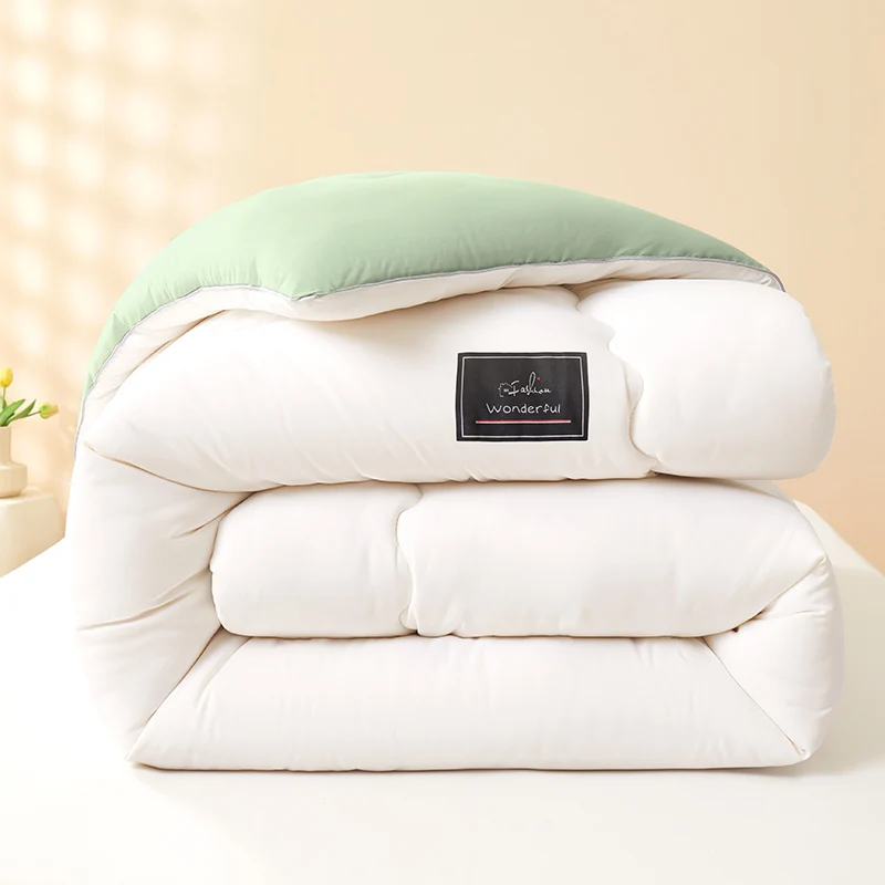 

Skin-friendly Cotton Soybean Fiber Double-sided Quilt Warmth Autumn Winter Comforter Durable Polyester Fabric Bedding