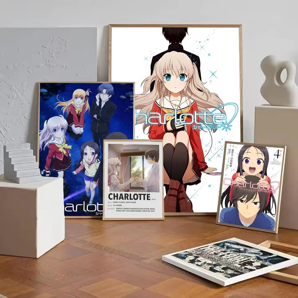 C-charlotteS Anime Poster Art Poster Movie Mural Family Childrens Room Wall Decoration Print Gift