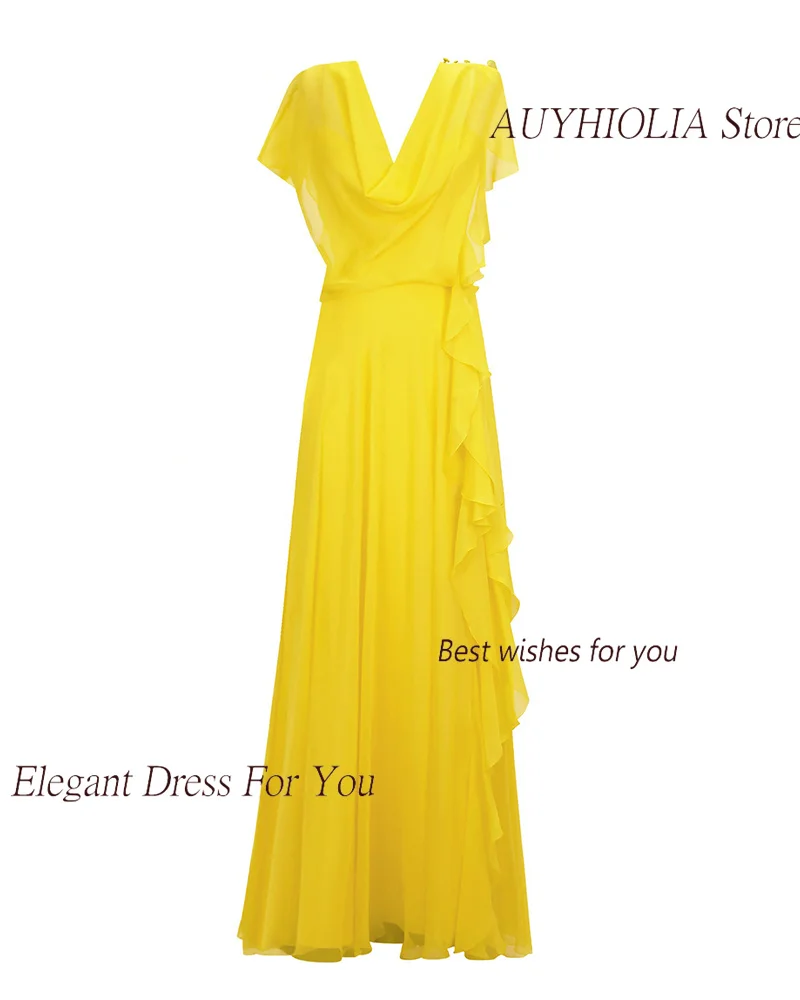 Chiffon Evening Dress For Sexy Women 정장원피스 Vestidos de festa V-Neck Mermaid Elegant Summer Cocktail Party Prom Gown 2024