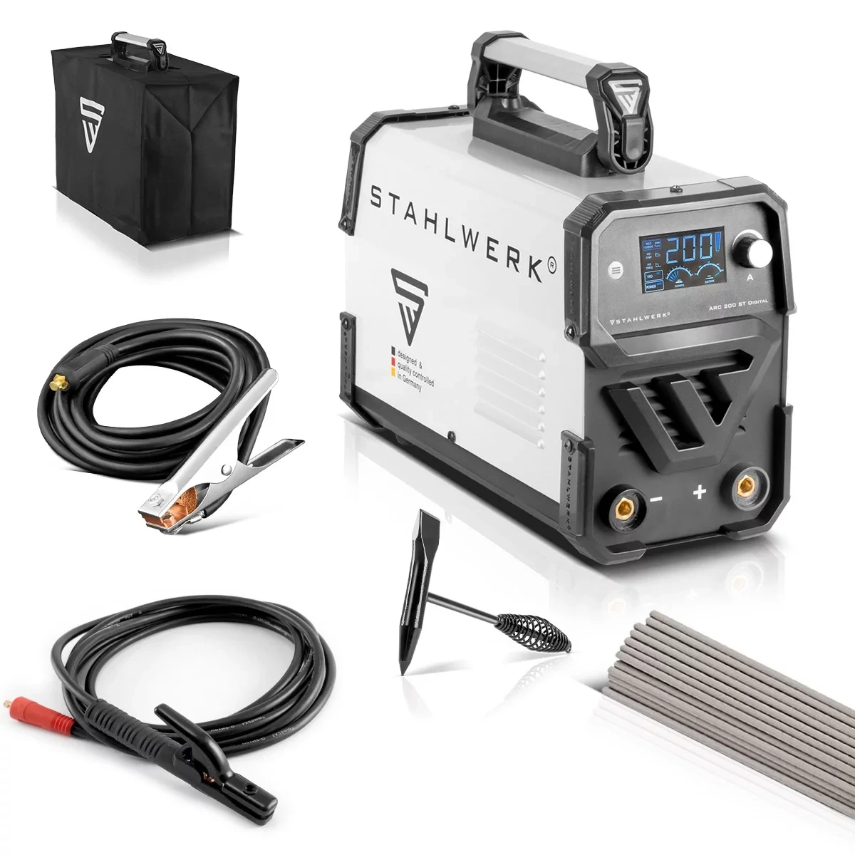 Stahlwerk ARC200 MMA Welding Machine Cellulose Welding Rod E7018, E6010 ARC IGBT Inverter Welder Machine
