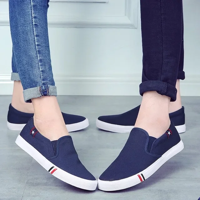 Men Canvas Shoes Simple Casual Mens Loafers Autumn High Quality Anti-Slip Comfortable Vulcanized Shoes Man Flats size 48