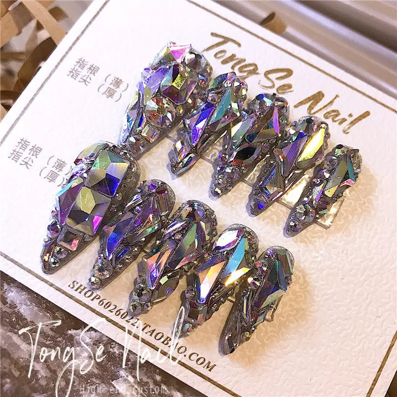 120 Piezas, 6 Compartimentos/Caja, Accesorios para Uñas Color Zafiro, Piedras de Imitación con Base Plana, Mezcla de Diferentes Formas, Decoración 3D para Uñas DIY