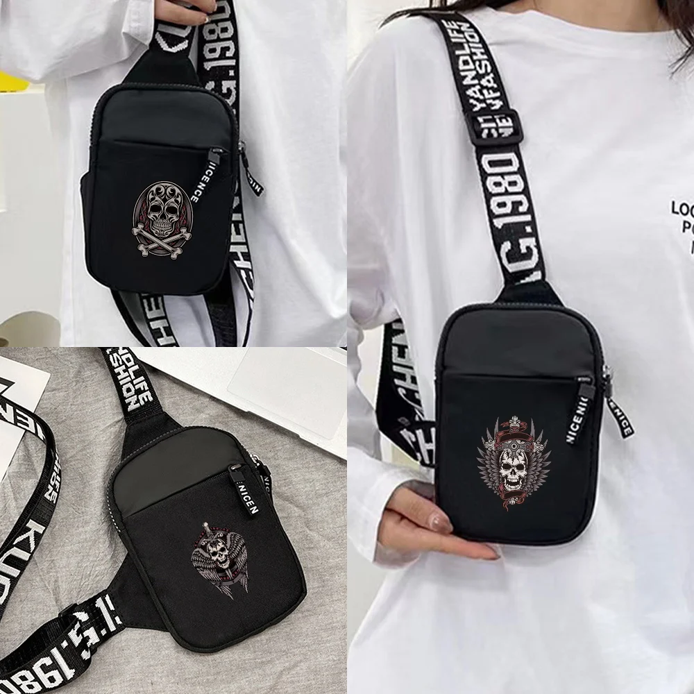 

Chest Pack Fitness Yoga Large Capacity Outdoor Travel Hiking Casual Crossbody Bags Sports Running Chest Bag Skull Series