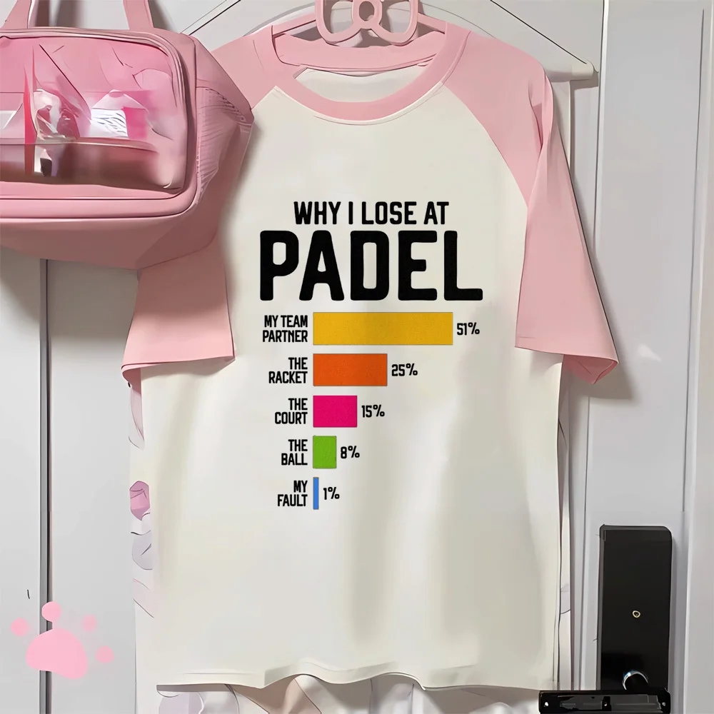 Padel top women anime Tee female Japanese designer streetwear clothing