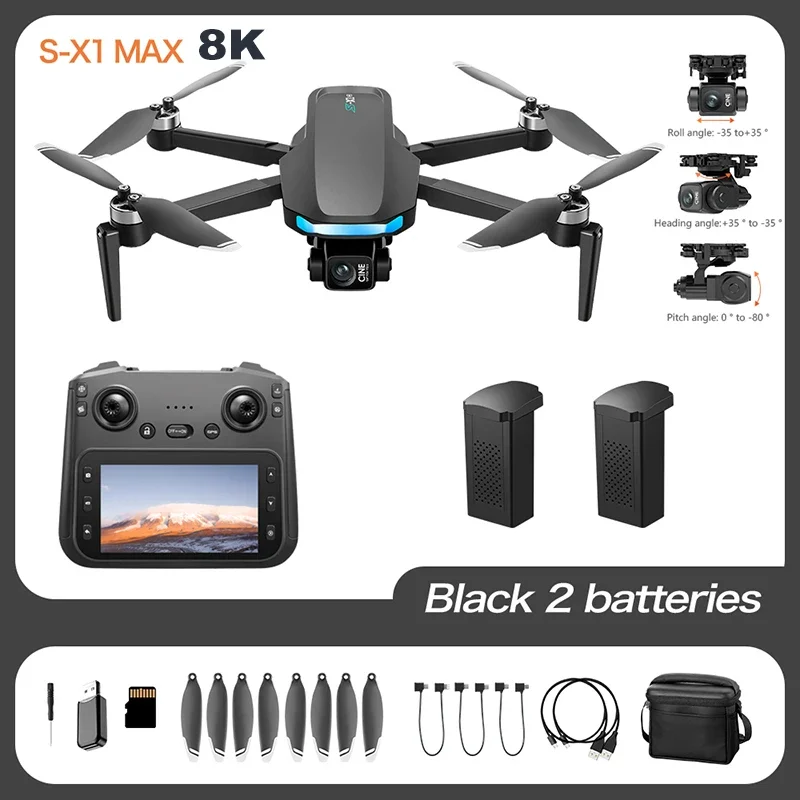 Xiaomi Mijia S-X1 GPS Drone 8K HD professionele camera Drie-assige gimbal WIFI Obstakelvermijding Quadcopter Borstelloze speelgoed cadeau