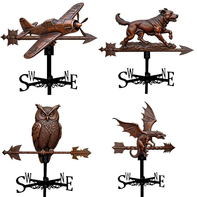 Metal Weather Vane for Roof Mount Wind Direction Indicator Outdoor Vanes Patio Wind Vanes for Outside Yard Farm Garden Patio