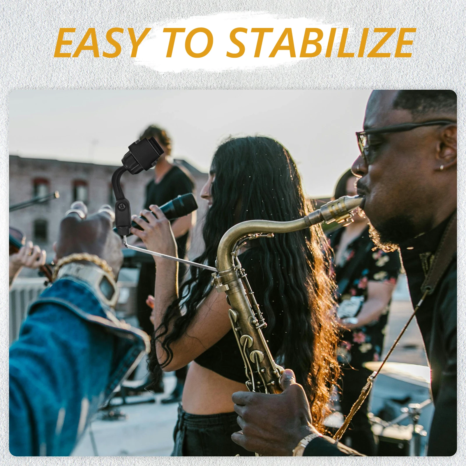 

1pcs Saxophone Stand Music Clip Holder Adapter Support Microphone Stands Fixture Lightweight Portable Adjustable Angle